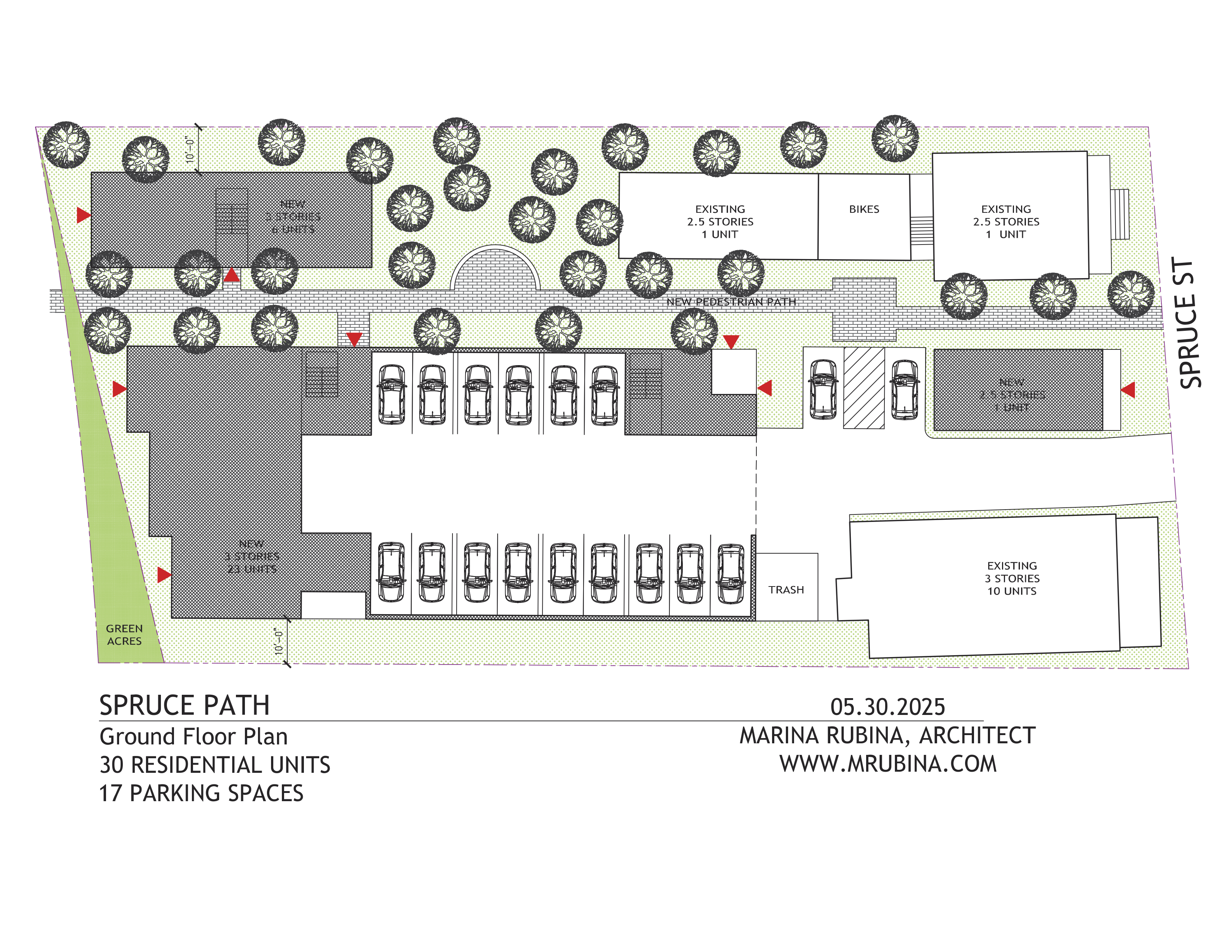 Proposed site plan for 86–96 Spruce Street