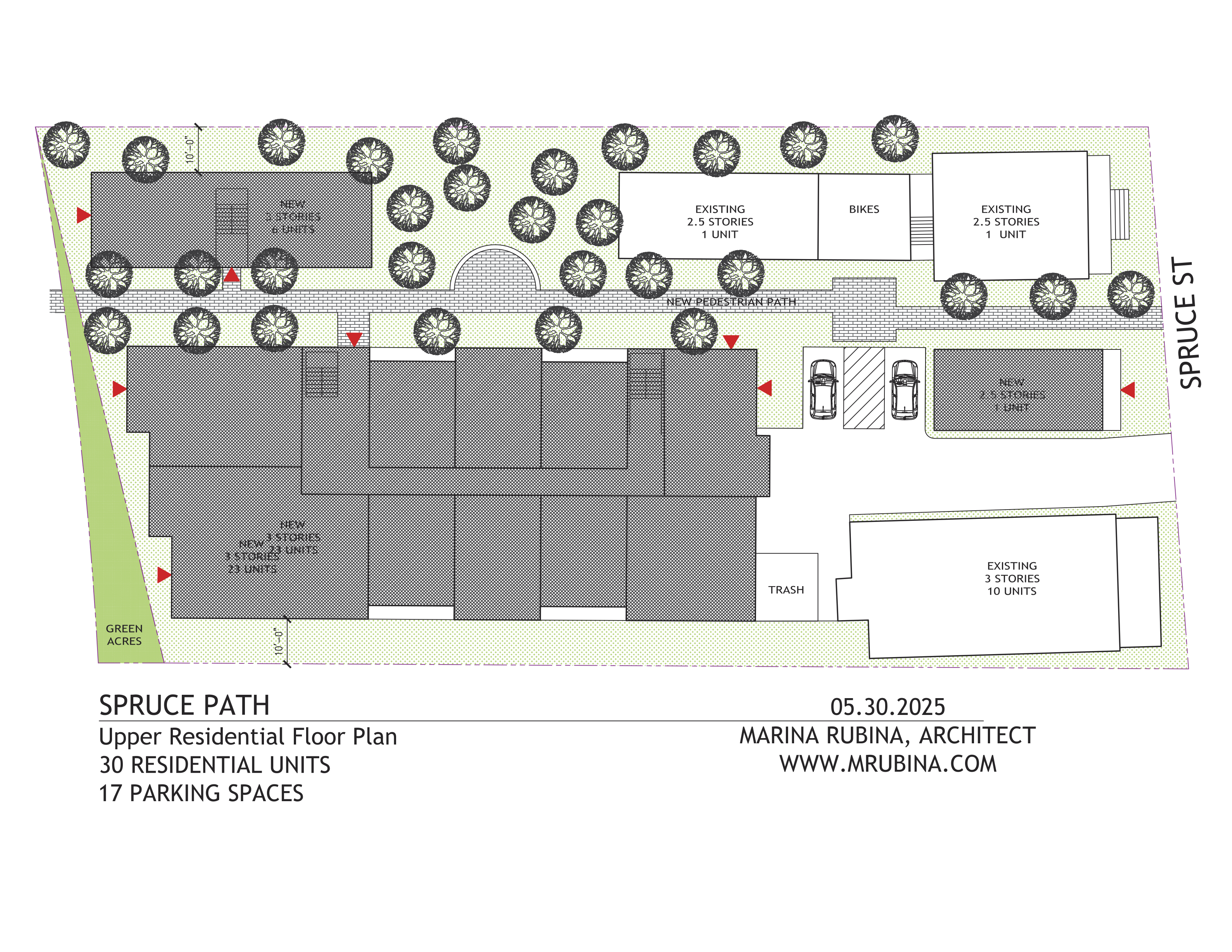 Proposed site plan for 86–96 Spruce Street — additional view